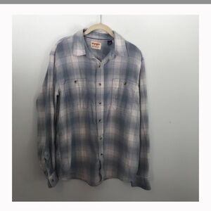Wrangler Authentics Men's Plaid Flannel Shirt- Size Large